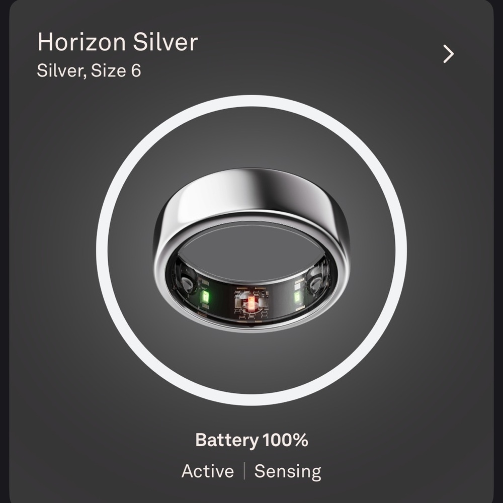 Oura Ring Gen 3 Horizon Silver Size 6 Smart Ring Fitness Sleep Tracker